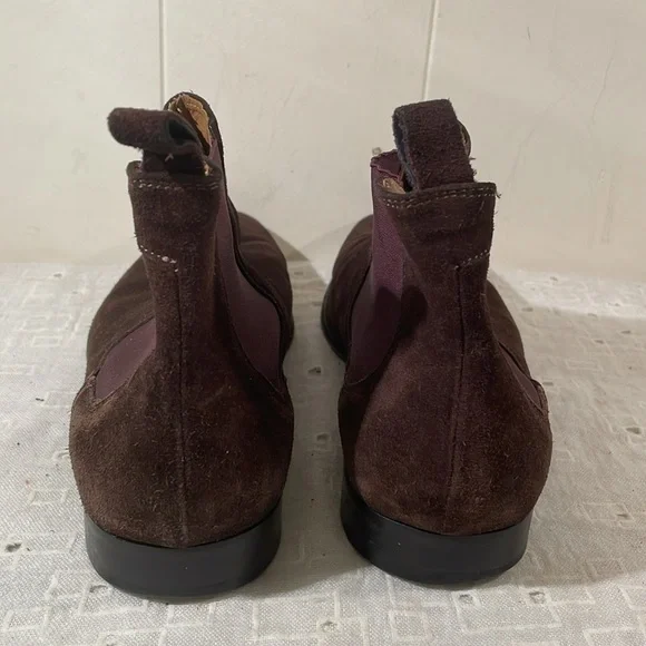 Paul Smith Chocolate Brown Suede Chelsea Slip On Boots Size Mens 7 Unisex - Picture 4 of 12
